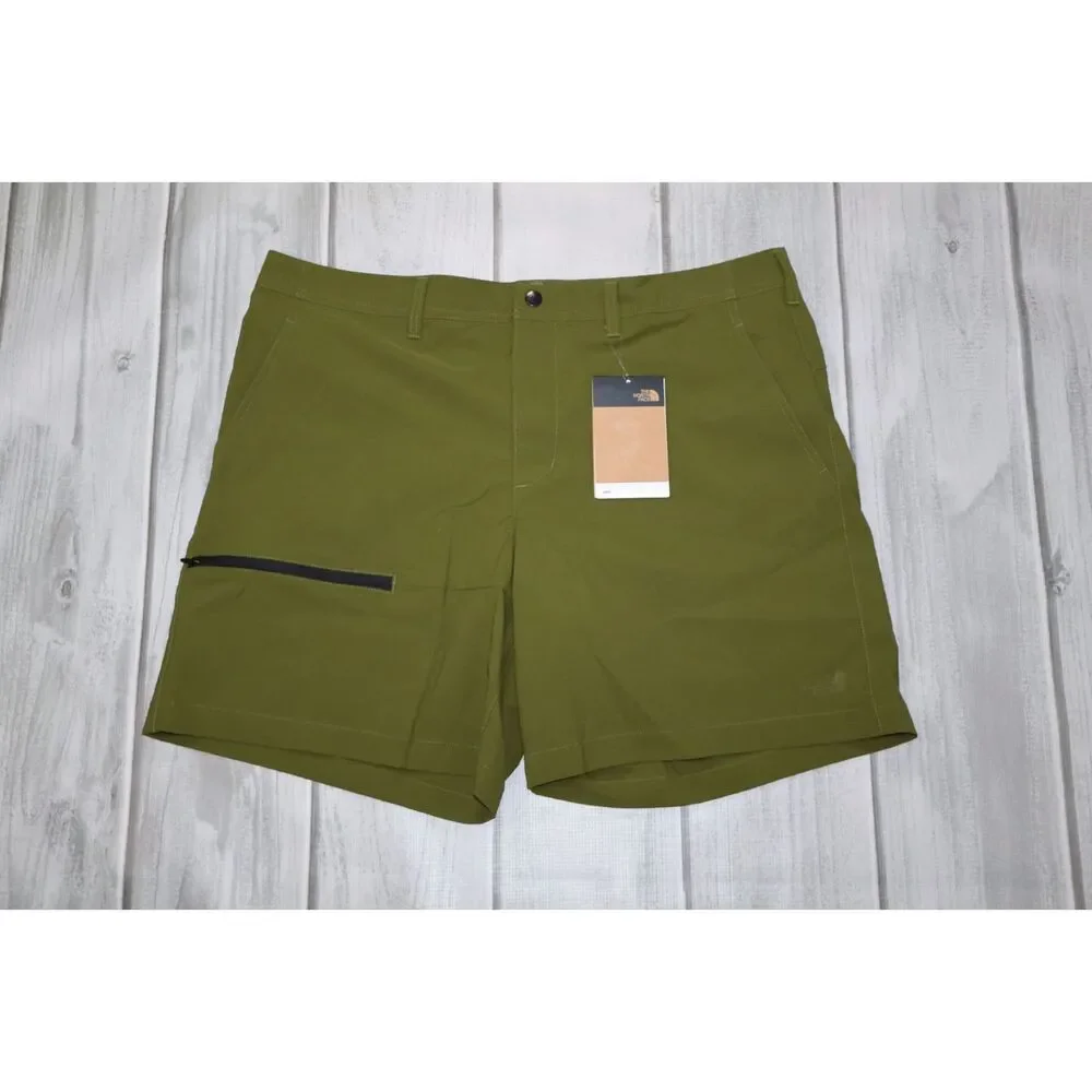 NEW The North Face Basin Shorts 7in Inseam Olive Green Mens Sz 36 Active Outdoor